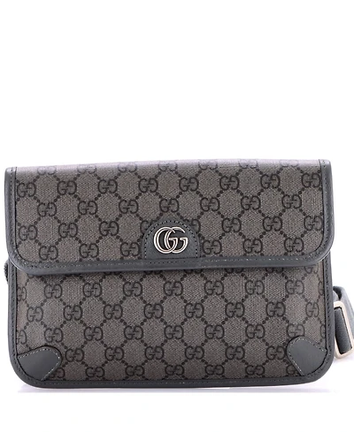 Pre-Owned Gucci Ophidia Flap Belt Bag Gg Coated Canvas with Leather