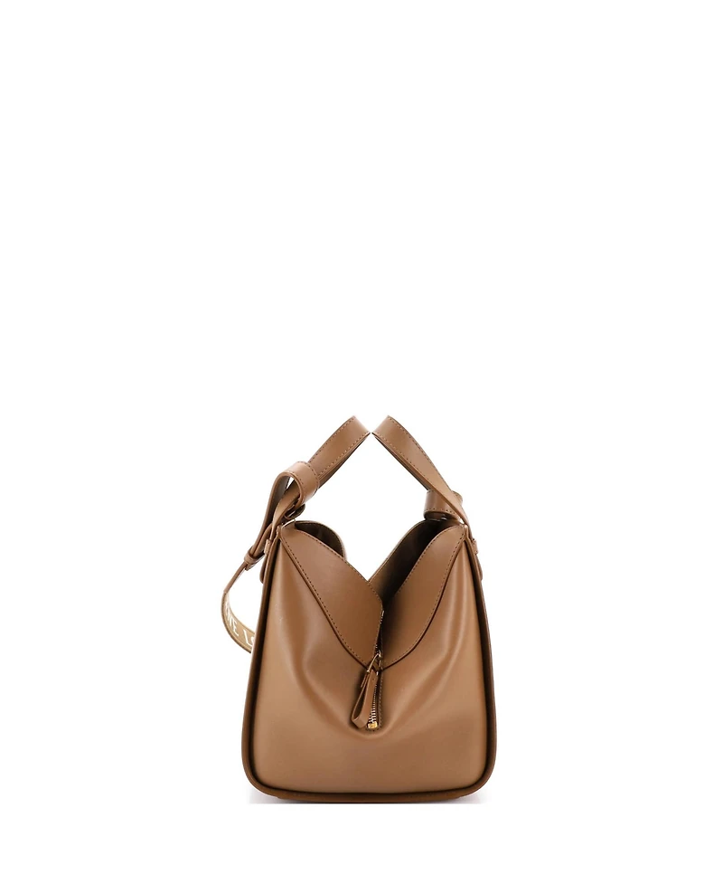 Pre-Owned Loewe Compact Monochrome Hammock Bag Leather with Logo Jacquard Strap