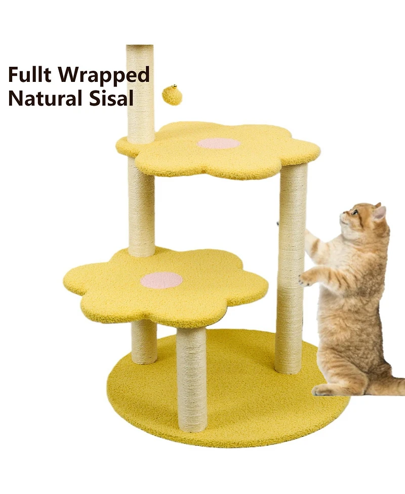 Aostirmotor Multi-Level Cat Tree with Removable Perch & Scratching Posts – Includes Hanging Toy
