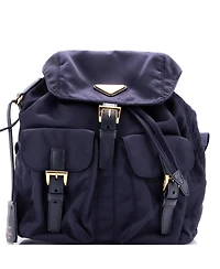 Pre-Owned Prada Small Re-Edition 1978 Pocket Backpack Re-Nylon with Saffiano Leather