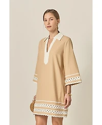 English Factory Women's Color Block Shirt Mini Dress