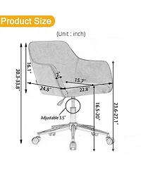 Rainsken Modern Teddy Fabric Home Office Chair