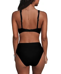 Cupshe Women's V-Neck High-Waist Bikini Set with Wide Waistband