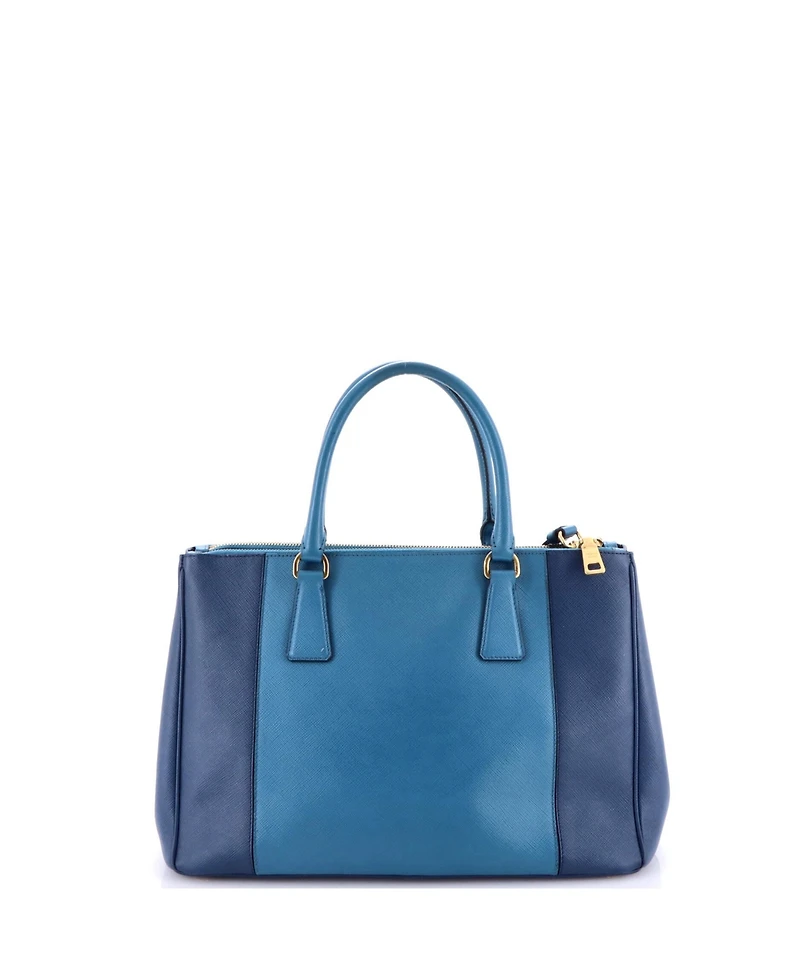 Pre-Owned Prada Medium Bicolor Double Zip Lux Tote Saffiano Leather
