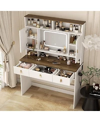 Rainsken Farmhouse Makeup Vanity Desk