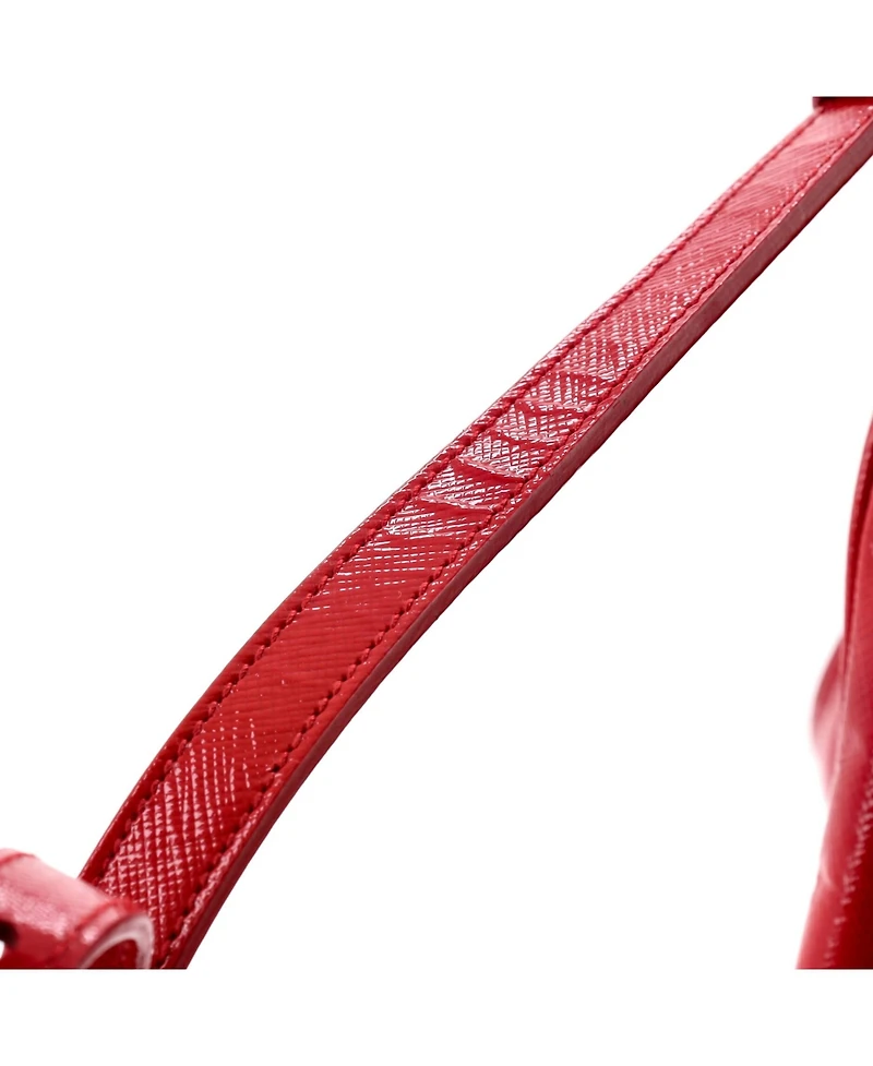 Pre-Owned Prada Mini Double Zip Lux Tote Vernice Saffiano Leather