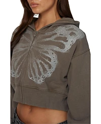 Good For Nothing Women's Cropped Zipped Silhouette Hoodie