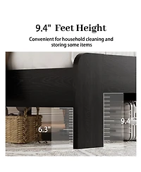 Rainsken Bed Frame, Wood Platform Bed with Storage Led Light Headboard, 2 Usb and Large Under Bed Storage for Bedroom