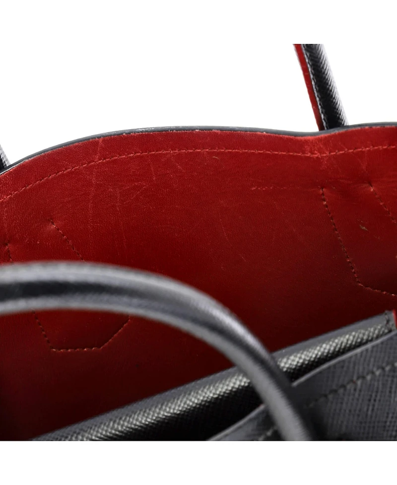 Pre-Owned Prada Small Cuir Double Tote Saffiano Leather
