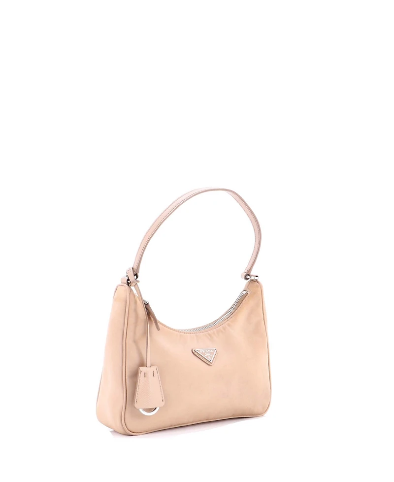 Pre-Owned Prada Mini Re-Edition 2005 Hobo Tessuto with Saffiano Leather