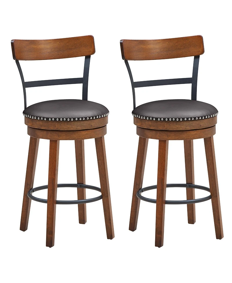 sumyeg Set of 2 Swivel Counter Height Bar Stools
