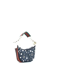 Pre-Owned Gucci Mini Attache Shoulder Bag Grommet Embellished Leather