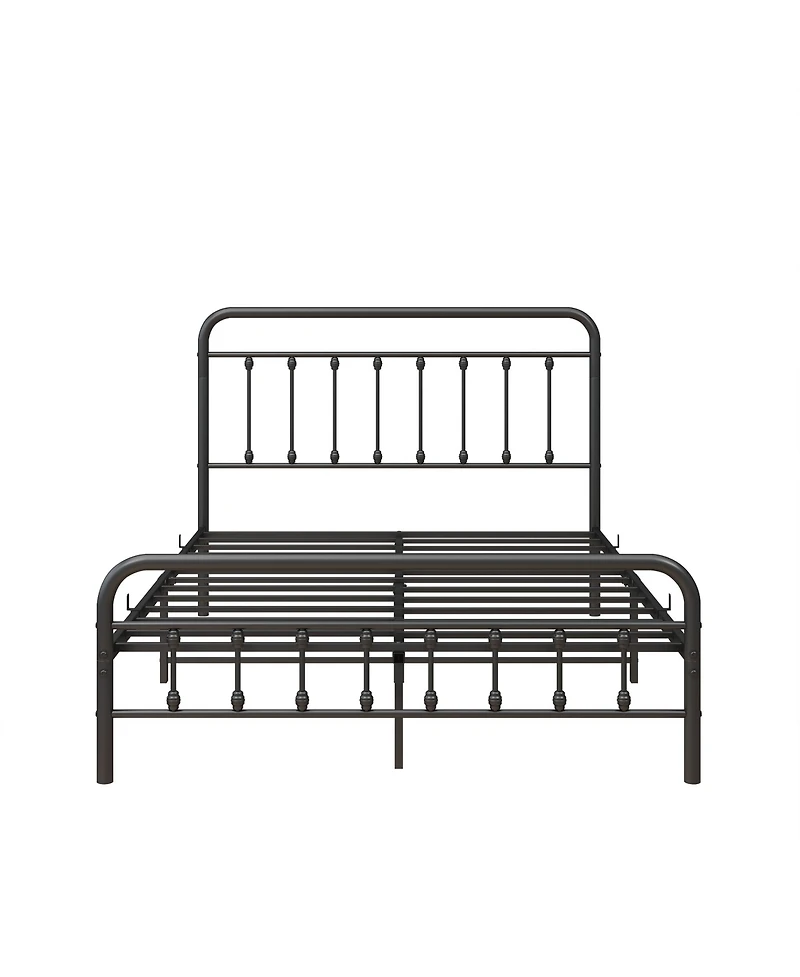 Rainsken Full Size Metal Platform Bed Frame with Premium Steel Slat Support and Ample Under-Bed Storage, No Box Spring Needed for Bedroom