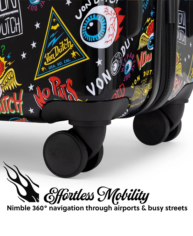 Von Dutch Jax Small Expandable Hardside Carry-On Spinner Suitcase