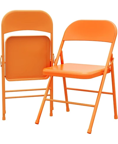 gaomon Folding Chairs Set of 2 Metal Chairs and Hold Up to 350 Pounds Foldable Chairs for Outdoor and Indoor, Lightweight Folding Chair