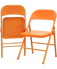 gaomon Folding Chairs Set of 2 Metal Chairs and Hold Up to 350 Pounds Foldable Chairs for Outdoor and Indoor, Lightweight Folding Chair