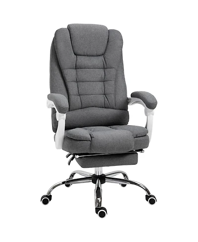 Boyel Living Executive Office Chair with Footrest Linen-Fabric Computer Chair Adjustable