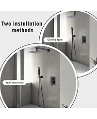 Busdays 10-Inch Ceiling Mount Rainfall Shower System, All-Metal Rain Showerhead with Handheld Sprayer