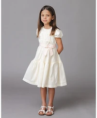 Hope & Henry Toddler Girls and Organic Puff Sleeve Tiered Party Dress