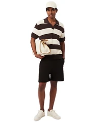 Lacoste Men's Short-Sleeve Striped Polo Collar Knit Sweater