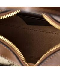 Pre-Owned Gucci Mini Interlocking G Patch Half Moon Hobo Gg Coated Canvas