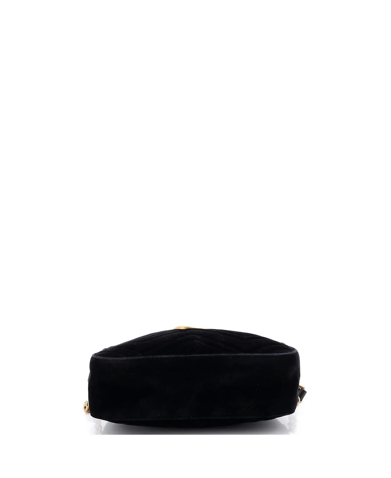 Pre-Owned Gucci Small Gg Marmont Shoulder Bag Matelasse Velvet