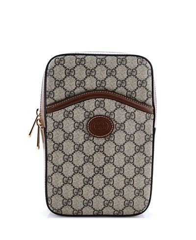 Pre-Owned Gucci Small Interlocking G Patch Sling Bag Gg Coated Canvas