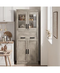 gaomon Tall Bathroom Cabinet, Storage Cabinet with Door and Drawer, Adjustable Shelf, Storage Freestanding for Laundry Room, Kitchen