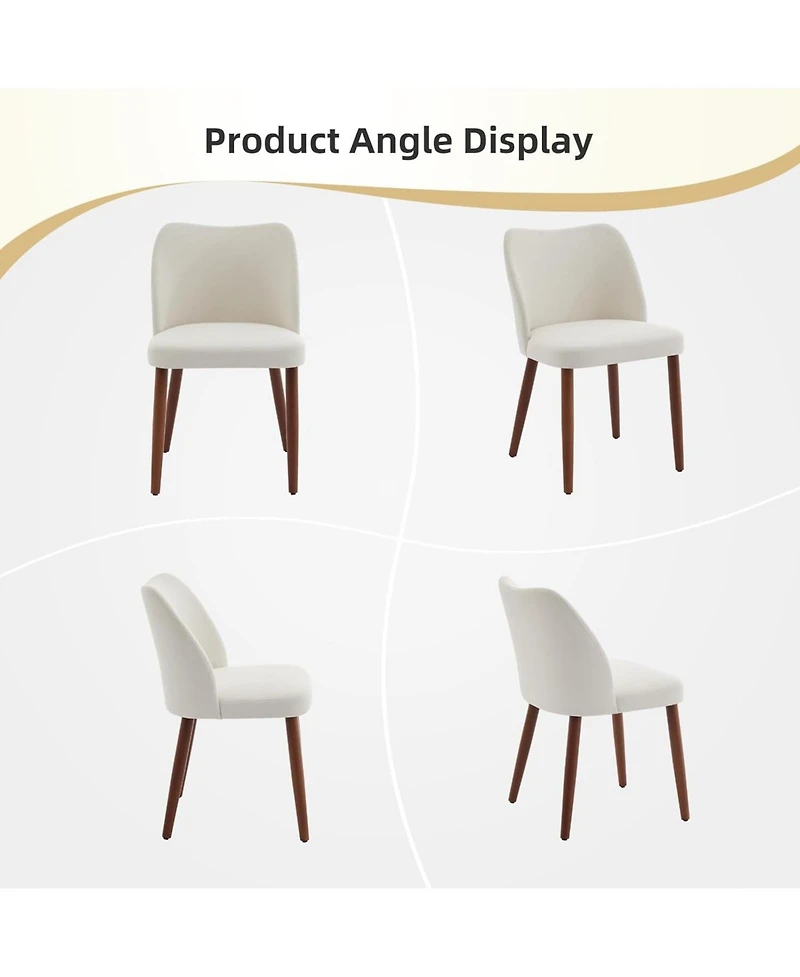 gaomon Dining Chair Set of 2,Linen Upholstered with Wood Legs,Wing Backrest,Wooden Kitchen Chair,Kitchen Chairs Thick Cushions