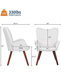 gaomon Modern Upholstered Chairs for Dining Table,Mid Century Faux Leathern Kitchen Chairs with Metal Legs,Farmhouse High Back Dinning Chair