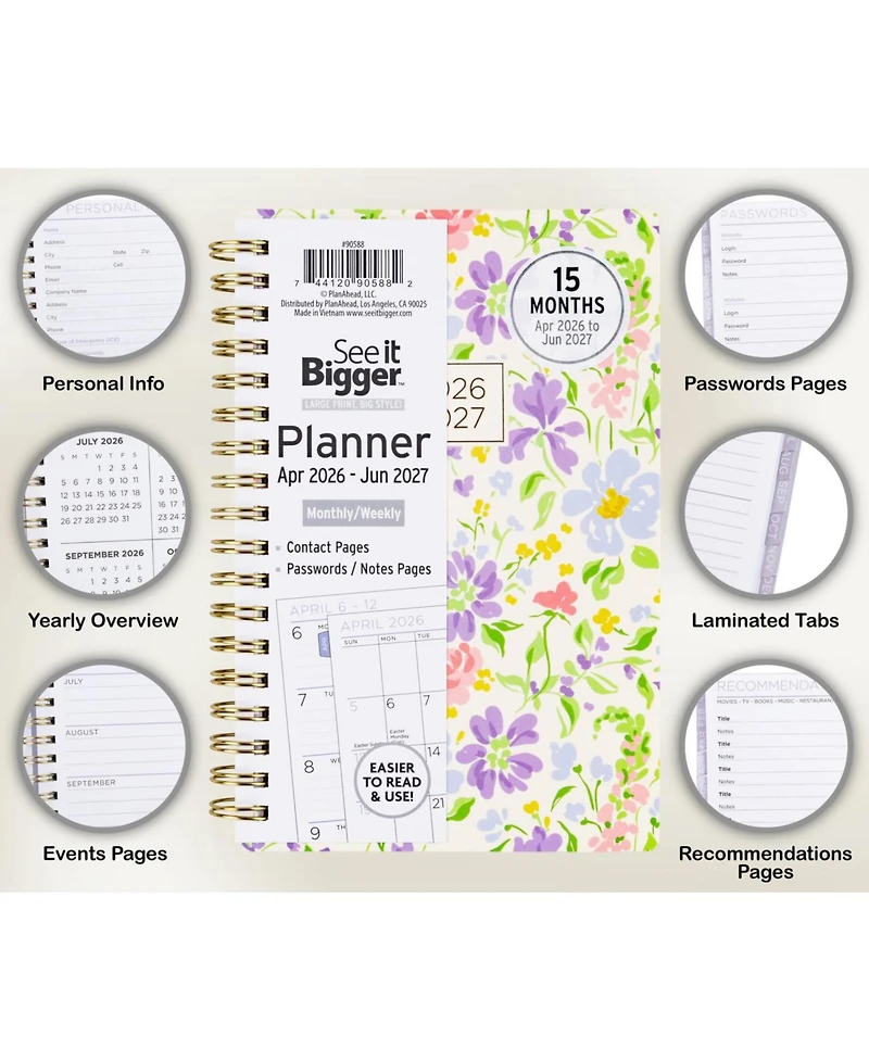 See It Bigger Small 15 Monthly Weekly Planner