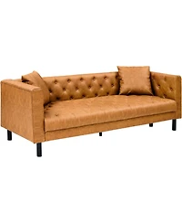 gaomon 81" Modern Leather Chesterfield Sofa