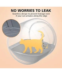 Cumrige Self Cleaning Litter Box Open Top Automatic Litter Box with App Control for Multiple Cats