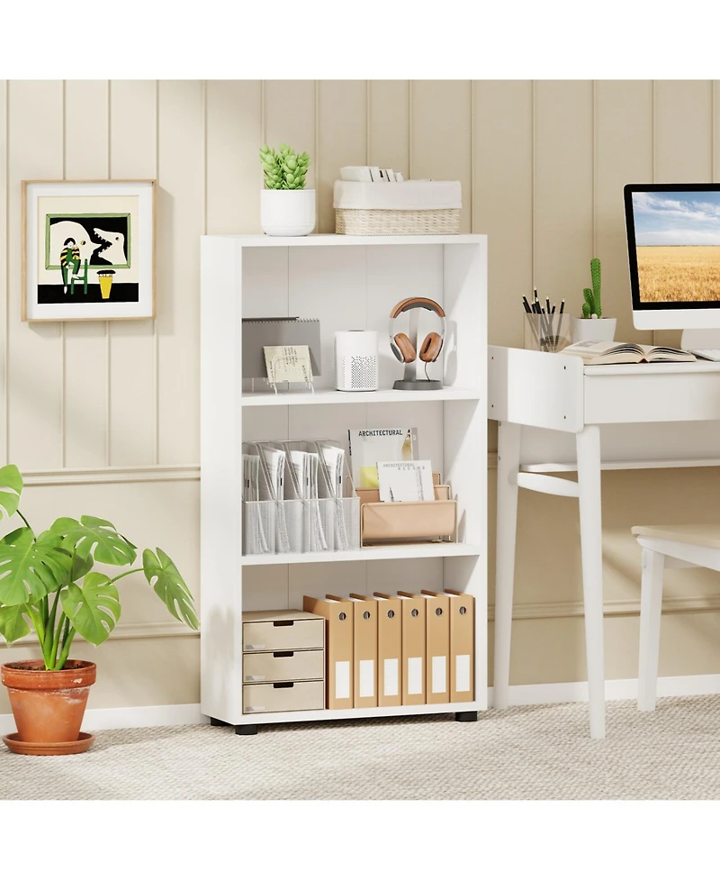 Slickblue 42 Inch 3 Tier Book Shelf with Anti Tip Kit Storage Organizer