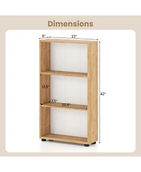 Slickblue 42 Inch 3 Tier Book Shelf with Anti Tip Kit Storage Organizer