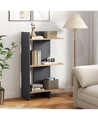 Slickblue 3 Tier Wood Bookcase with Anti Tip Safety Kit Storage Shelf