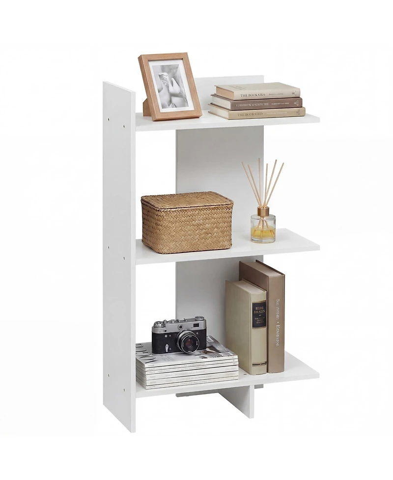 Slickblue 3 Tier Wood Bookcase with Anti Tip Safety Kit Storage Shelf