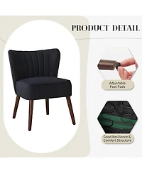 gaomon Modern Velvet Accent Chair with Wood Legs
