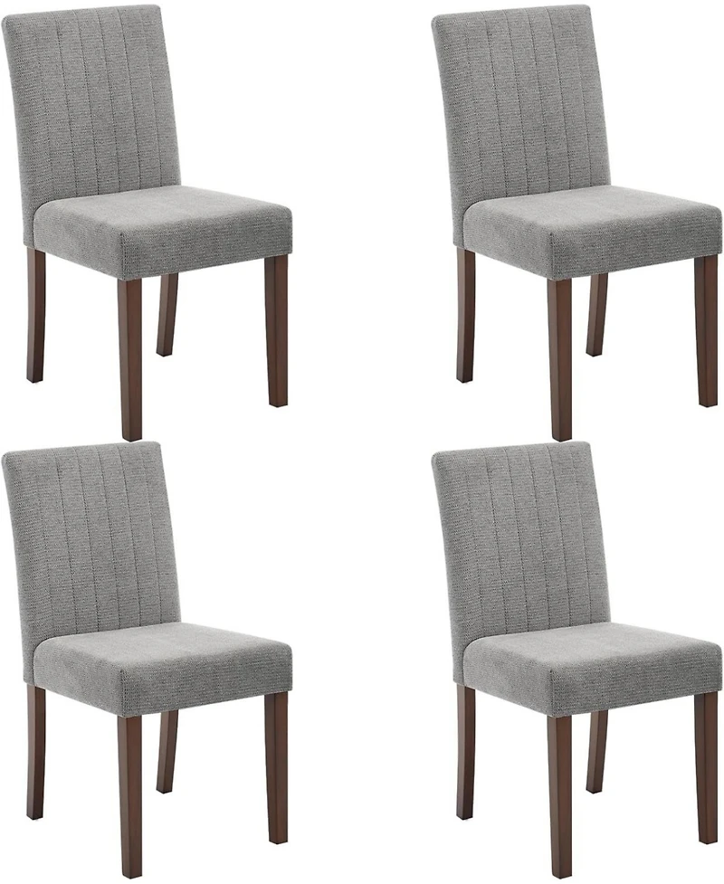 gaomon Parsons Button Tufted Dining Chairs Set of 4, Upholstered Fabric Chairs with Wood Legs, Vertical Stripe