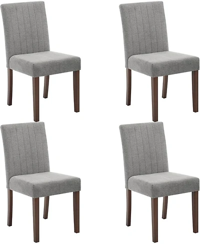 gaomon Parsons Button Tufted Dining Chairs Set of 4, Upholstered Fabric Chairs with Wood Legs, Vertical Stripe