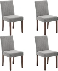 gaomon Parsons Button Tufted Dining Chairs Set of 4, Upholstered Fabric Chairs with Wood Legs, Vertical Stripe