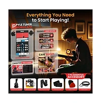 Pyle 39.2 Full-Size 6-String Electric Guitar Kit with 5W Amplifier and Accessories PEGKT400NB