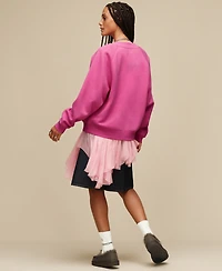 Ugg Women's Rib Knit Slouchy Quarter Embroidered Heart Socks