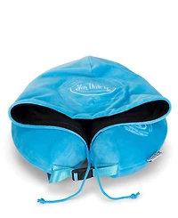 Von Dutch Pinstripe Hooded Memory Foam 11" Travel Neck Pillow