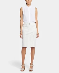 Nydj Petite High-Waist Button Closure Skirt