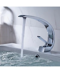 Busdays Chrome Bathroom Faucet,Faucet for Bathroom Sink, Single Hole Bathroom Faucet Modern Single Handle Vanity Basin Faucet