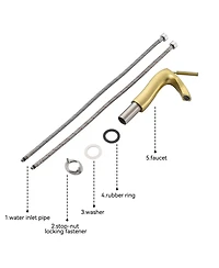 Busdays Brushed Gold Single Handle Lavatory Basin Sink Faucet