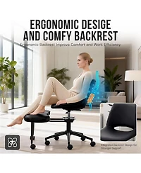 gaomon Ergonomic Cross-Legged Office Chair with High Lumbar Support, Adjustable Height Kneeling Chair