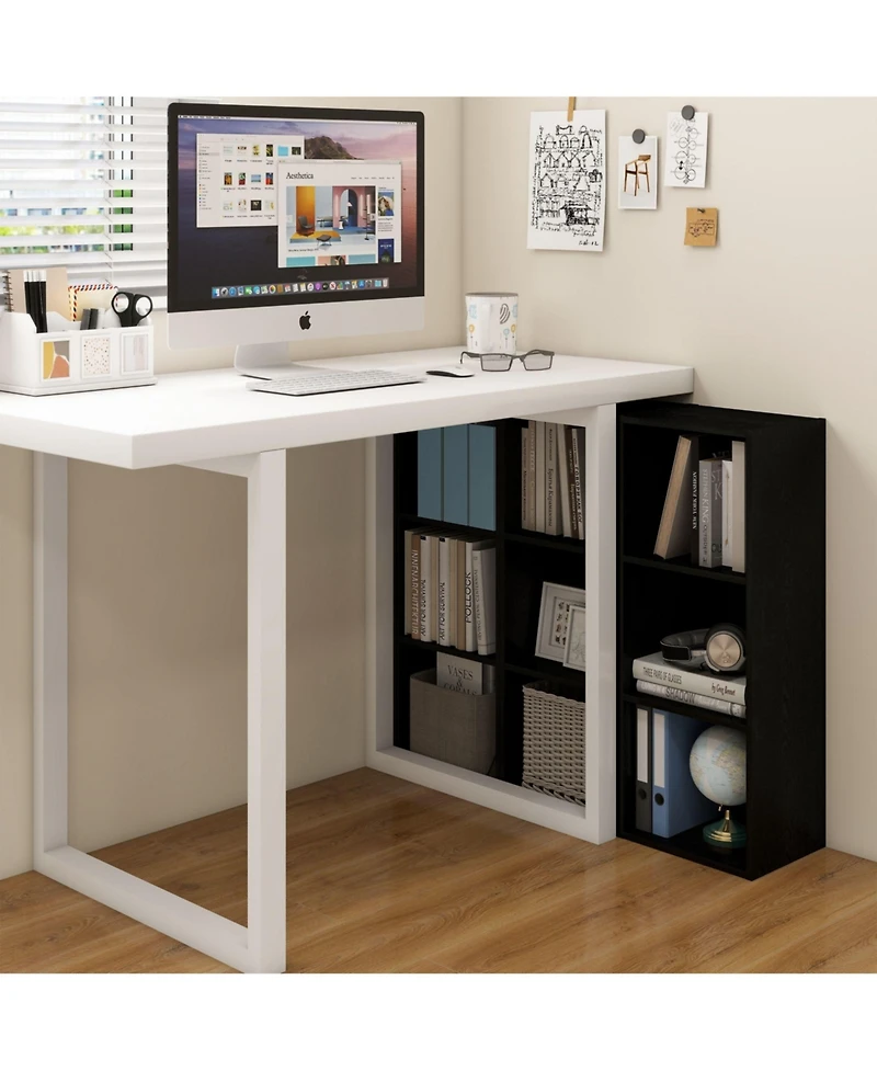 Homlux 3 Cube Decorative Bookshelf Open Bookcase Toy Storage Organizer Horizontal Vertical