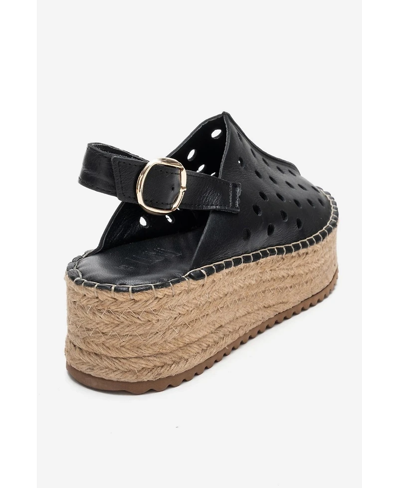 Forever & Always Shoes Women's Fraga Leather Wedge Sandal